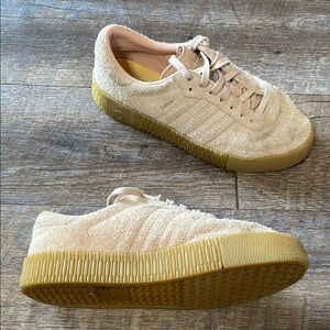 Adidas samba rose suede leather platform low top sneakers